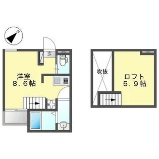 愛知県名古屋市西区名西1丁目【アパート】の間取り