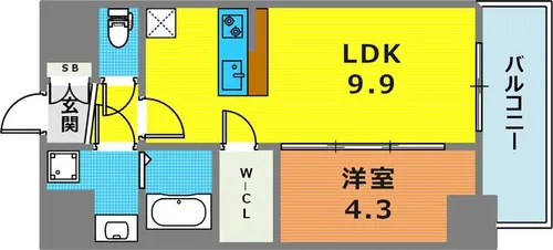 ソルテラスKOBE【301号室】の間取り