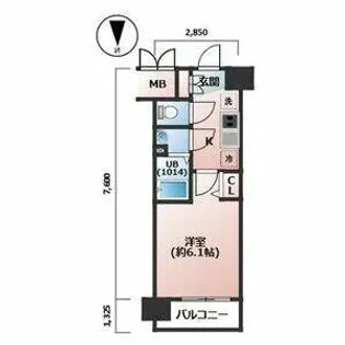 プレサンスОSAKA三国ネオス【8階】の間取り