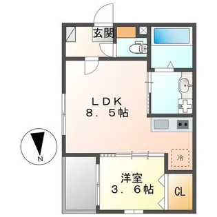 ハーモニーテラス烏森町Ⅲ【3階】の間取り