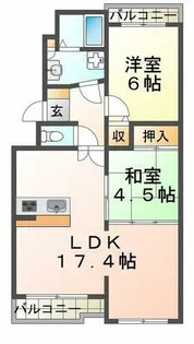 リバーサイド春日手【5階】の間取り