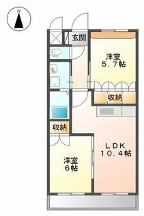 サンシャインガーデンTonami【206号室】の間取り
