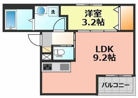 Delica栄生(デリカサコウ)【2階】の間取り