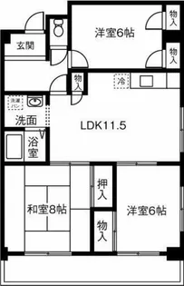 グランドール須崎【6階】の間取り