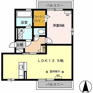 スプレンダ新清洲【201号室】の間取り