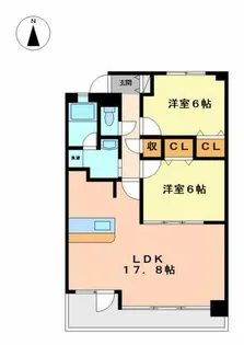 茶屋ヶ坂ライズ【502号室】の間取り