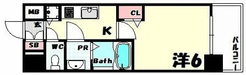 ララプレイス神戸西元町【9階】の間取り