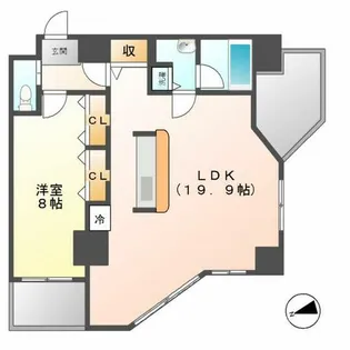 さくらHillsリバーサイドWEST【806号室】の間取り