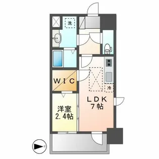 エステムコート名古屋新栄Ⅱアリーナ【7階】の間取り