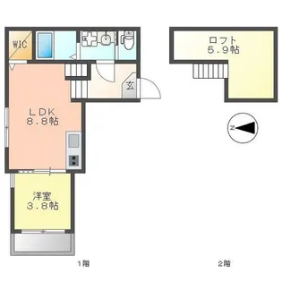 愛知県名古屋市中村区大秋町4丁目【アパート】の間取り