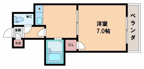 スマイルハイツ桃谷【5階】の間取り