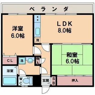 ラーク山坂【5階】の間取り