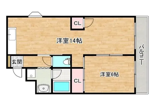 レジデンスツルイ【3階】の間取り