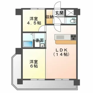 ウイング通町【1103号室】の間取り