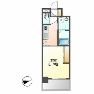 リシュドール伝馬【6階】の間取り