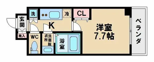 レジュールアッシュ天王寺【4階】の間取り