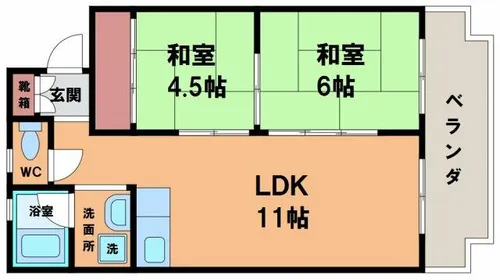 ハイツかわしま【5階】の間取り