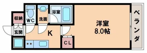 インプルーブ四天王寺【6階】の間取り