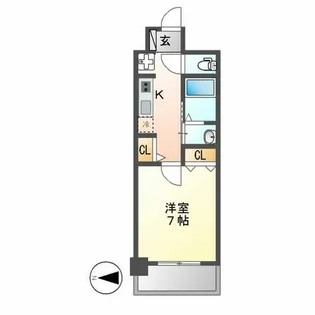 エステムコート名古屋栄プレシャス【7階】の間取り