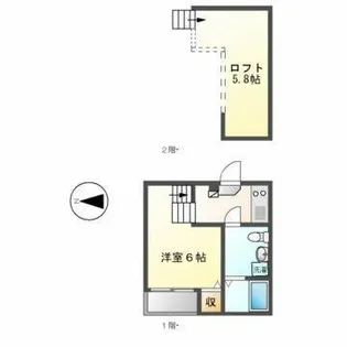 ハミングライフ新栄【2階】の間取り