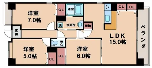 メゾンミヤビ【8階】の間取り