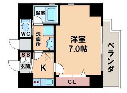 クレイドル四天王寺【6階】の間取り