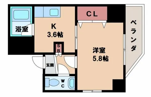 エスペランス田辺【2階】の間取り