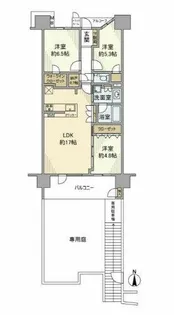 プラウド南田辺【1階】の間取り