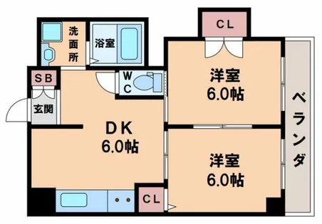 グローバル夕陽ヶ丘【7階】の間取り