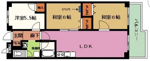 ハイツ山口【4階】の間取り