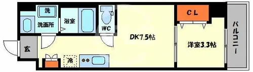 URBAN PARK弁天町【3階】の間取り