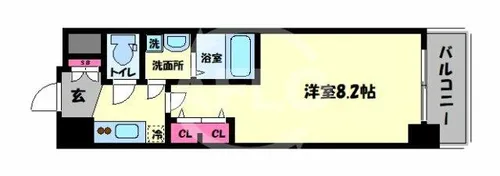 アドバンス大阪フェリシア【2階】の間取り