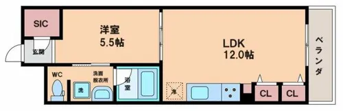 アクアプレイス四天王寺【6階】の間取り