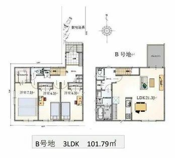 大阪府大阪市東住吉区桑津5丁目【一戸建】の間取り