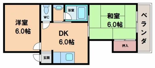 岸田ハイツ【4階】の間取り