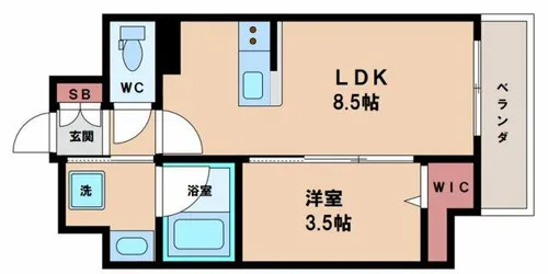 サザンクレストなんば南【7階】の間取り