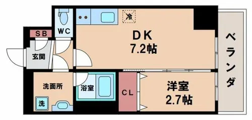 コンフォリア・リヴ天王寺寺田町ソルテラス【7階】の間取り