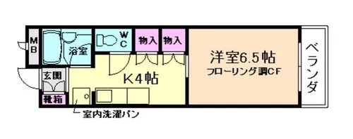 アスグロー箕面【4階】の間取り