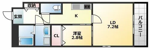 アルム久宝寺【207号室】の間取り
