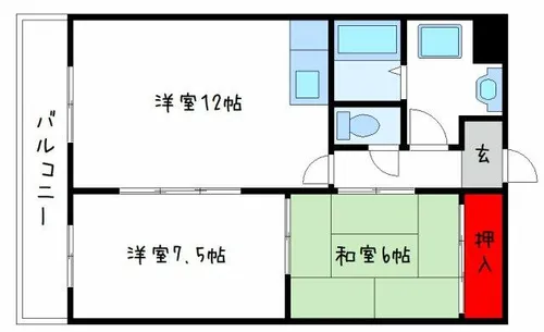エムテック八尾【2階】の間取り