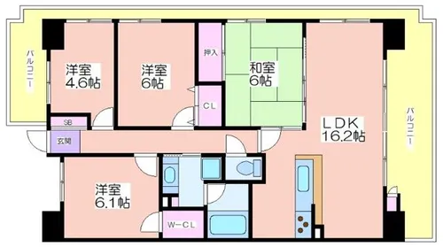 ライオンズマンション住之江公園【805号室】の間取り