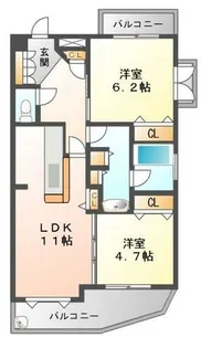 グラート【3階】の間取り