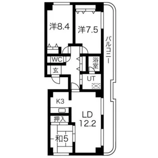 サンタの館医大前【8階】の間取り