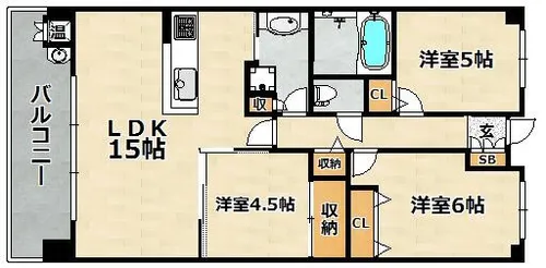 キャナルヴィスタアーバンコンフォート【6階】の間取り