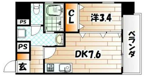 レクオス朋【7階】の間取り