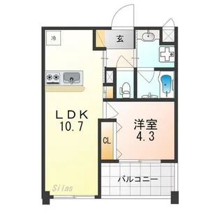 カスタリア壬生【2階】の間取り