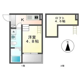 アレックス本陣(ALEX本陣)【2階】の間取り