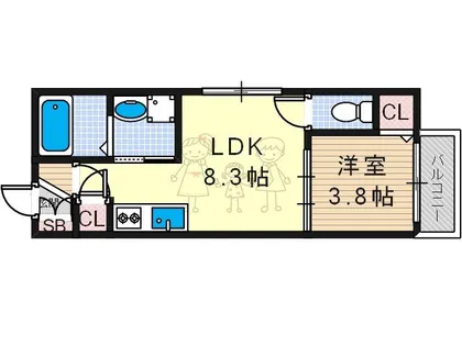 GRANDIR杉本町【3階】の間取り