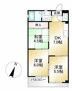 シャルムあおぎり【206号室】の間取り