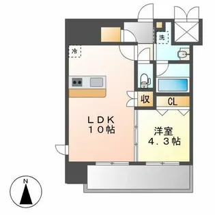 スプランディッド大須門前町【406号室】の間取り